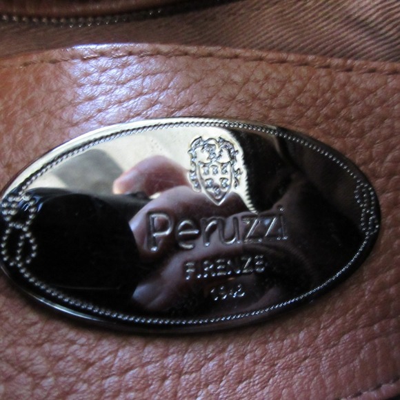 Peruzzi Italian Leather Shoulder Bag Women Brown Purse Handbag Tote Designer 760 - Picture 5 of 16
